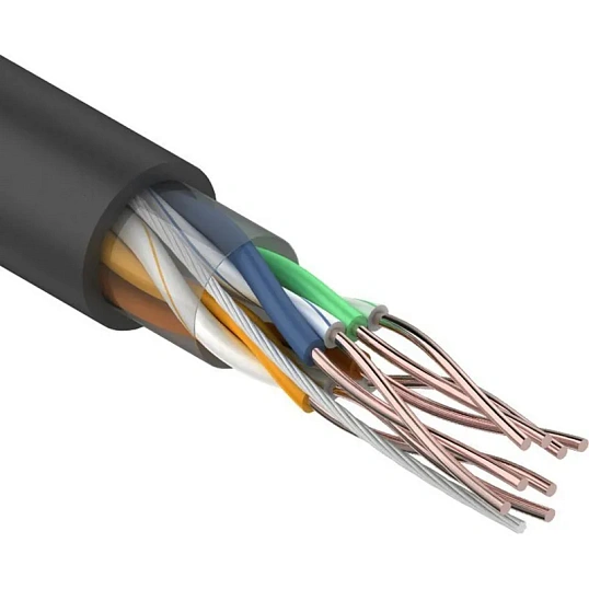 Кабель REXANT (01-0045) U/UTP, CAT 5e, PE, 4PR, 24AWG, OUTDOOR, SOLID,305м