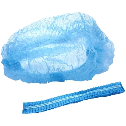 Шапочка Берет (модель Плиссе) синяя пл.18 25шт/уп  Гекса