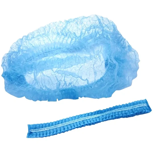 Шапочка Берет (модель Плиссе) синяя пл.18 25шт/уп  Гекса