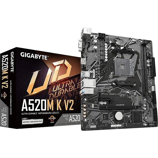 Материнская плата GIGABYTE A520M K V2, AM4, A520, 2xDDR4, mATX