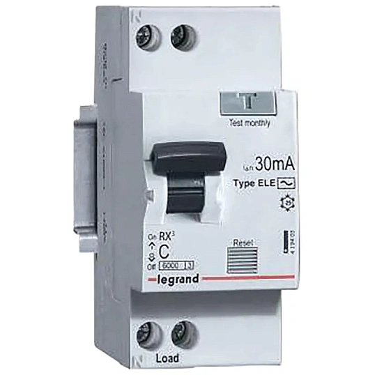 Выключатель автом. диф. тока Legrand RX3 1п (1P+N) C 16А 6кА 30мА AC 419399