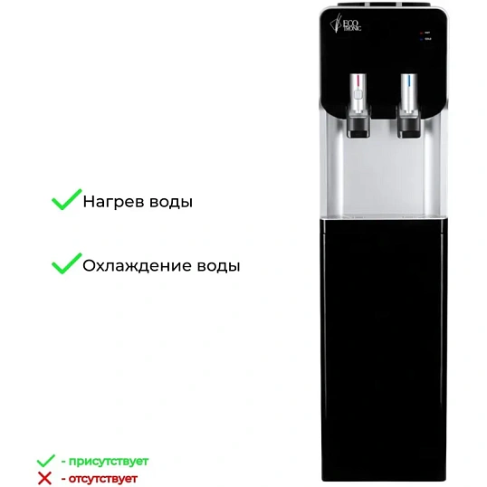 Кулер напольный ECOTRONIC M40-LCE black-silver со шкафчиком