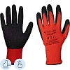 Перчатки защитные TOPFORT п/э с текстурир. латексным покр. красные р.10(XL)