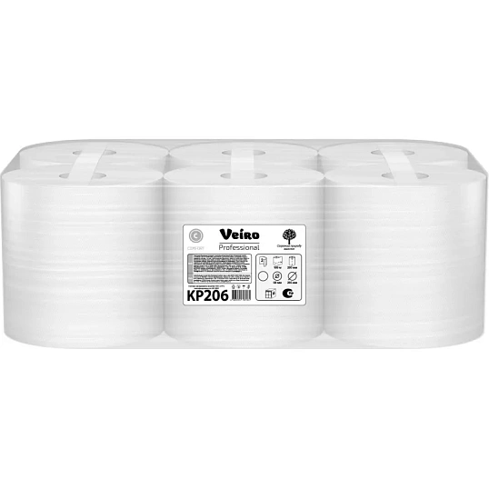 Полотенца бумажные Veiro Professional Comfort с ЦВ 2сл 180м 6рул/уп KP206
