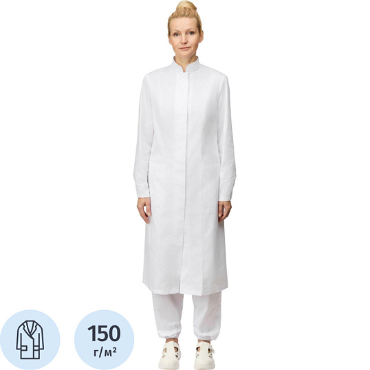 Халат для пищевого производства у17-ХЛ жен.ХАССП белые (52-54)170-176