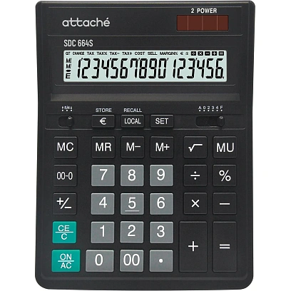 Калькулятор настольный  Attache SDC-664S 16-разрядный черный 158x206x33 мм