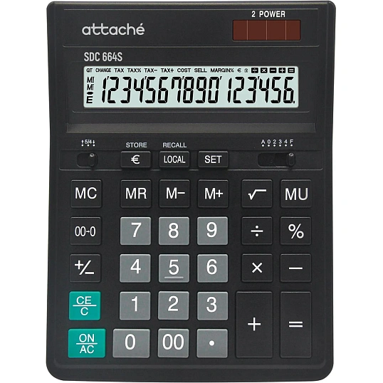 Калькулятор настольный  Attache SDC-664S 16-разрядный черный 158x206x33 мм