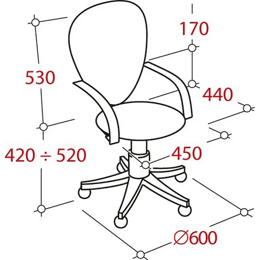 Кресло UP_Энтер ткань черная TW 11/сетка черная