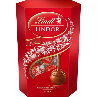 Конфеты LINDOR из молочного шоколада с молочной начинкой пралине,200г