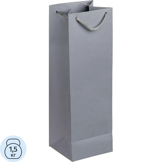 Пакет подарочный бумажный под бутылку Vindemia, серый,75556.10