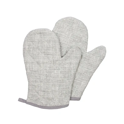 Набор кух. (рукавица стег.18х28см -2шт), рогожка, 160г/м2, Рант серый