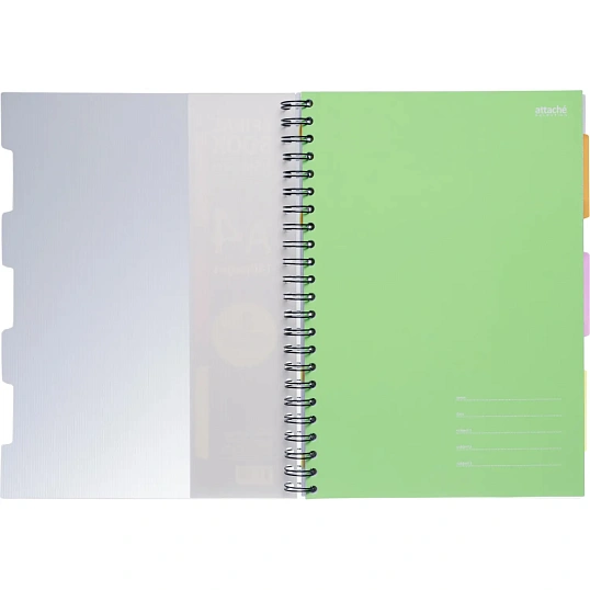 Бизнес-тетрадь 140л,кл,А4,SPIRAL BOOK Салатовый,евросп,обл.пл,раздел.84102