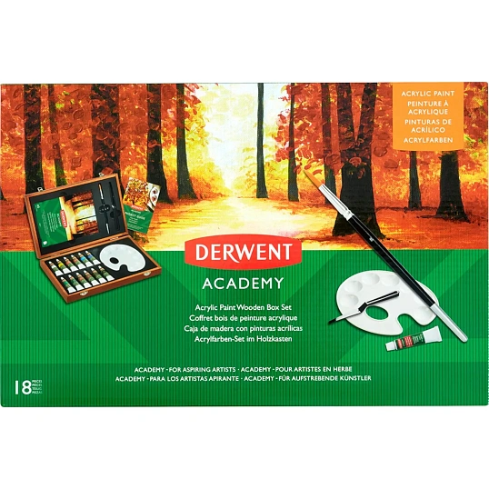 Набор художственный для рис. акрил.крас. Derwent Academy, дерев.уп, 2305674
