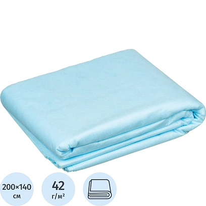 Простыня н/с 200x140 пл.40-42 10шт/уп Инмедиз