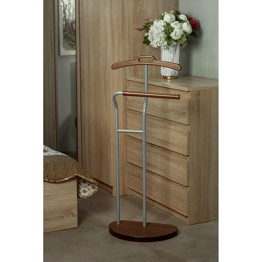 Вешалка ME_костюмная D10 металлик/орех