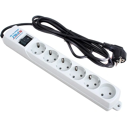 Сетевой фильтр PILOT-S (6/7м/10А/80Дж/белый)