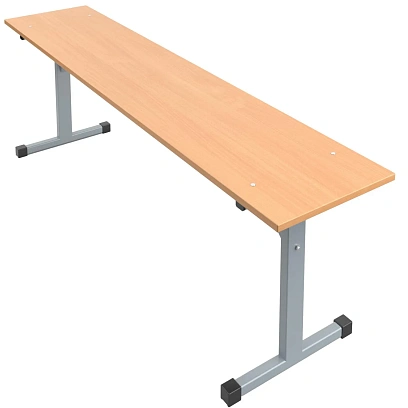 Скамья MET_180x32x46 ЛДСП бук/серый НОВ