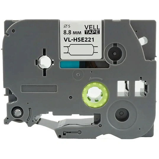 Трубка термоусадочная  Vell HSE-221 (Brother HSE 221,8,8мм ч/б){VL-hse221