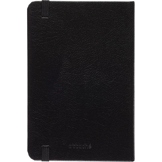 Бизнес-блокнот Attache (100x150 мм) А6, Эссэ,балакр,резин,клетка,черный,80л