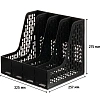 Лоток вертикальный д/бумаг Deli E9844,сбор,4отд,чер,325x257x275мм,пл