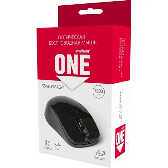 Мышь компьютерная Smartbuy ONE 358AG-K WLS черная (SBM-358AG-K)/100