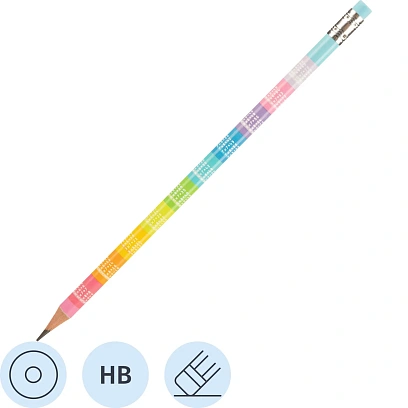 Карандаш Ч/Г Deli, Multiplication table, кругл, 2.2мм, ластик, EC046-HB