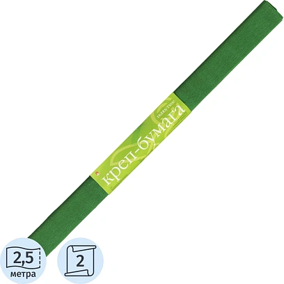 Бумага крепированная в рулоне, зеленая 2-066/05