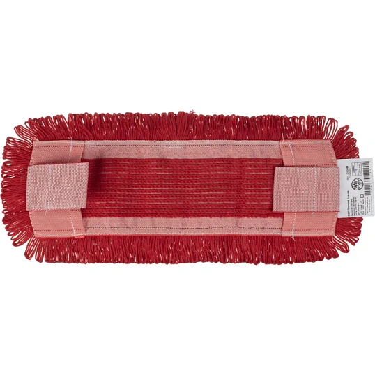 Насадка МОП плоский 40х13см ухо+карман хлопок красный CN3066