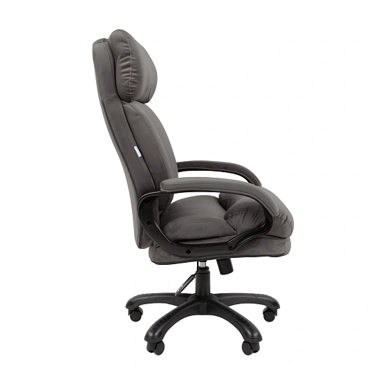 Кресло VT_Chairman Home 505 Россия ткань Т-55 серый (черный пластик)