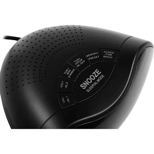 Радиобудильник Hyundai H-RCL200 черный LED подсв:зеленая часы:цифр AM/FM