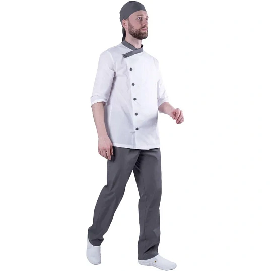 Костюм БИСТРО мужской цв.бел/т.сер (Кос846) (р.64-66) р.170-176