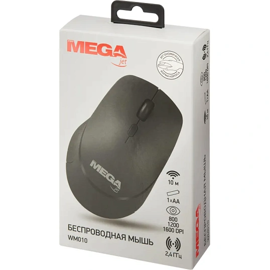 Мышь компьютерная ProMega jet WM010 USB WLS RT/1 АА/dpi 1600/3 кн/черный