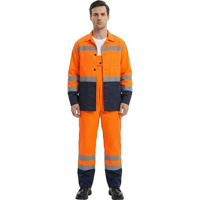 Костюм лет муж (куртка,пк) лс07 оранж/т.син 128-132/182-188