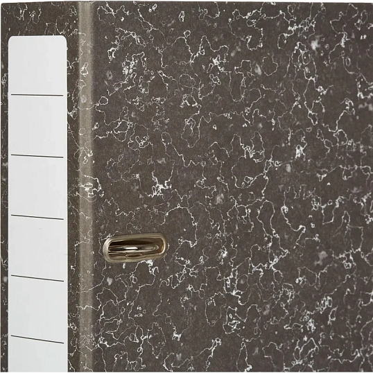 Папка-регистратор 75 мм (+/- 5 мм) мрамор, черный,бум/бум,мет.уг