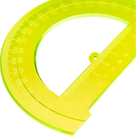 Транспортир 12см,NEON   Cristal  цвет ассорти ТР-31