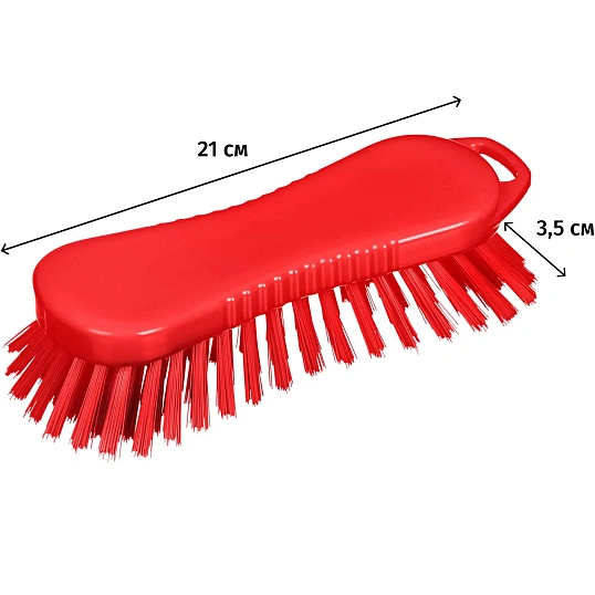 Щетка ручная скраб, типа 'страйт' FBK 210х70мм жесткая красная 15063-3