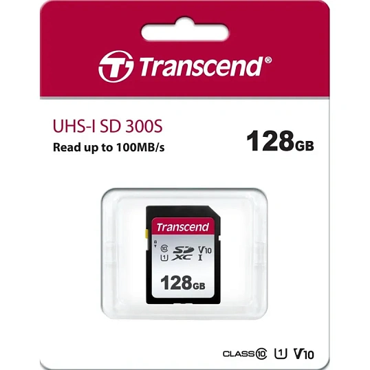 Карта памяти Transcend 300S SDXC 128Gb UHS-I Cl10, TS128GSDC300S