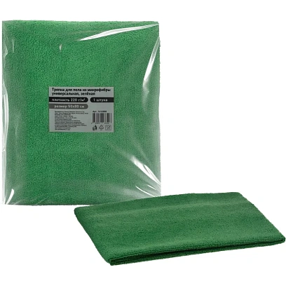 Тряпка для пола из микрофибры универсальная 220г/м2 50х80см зеленая