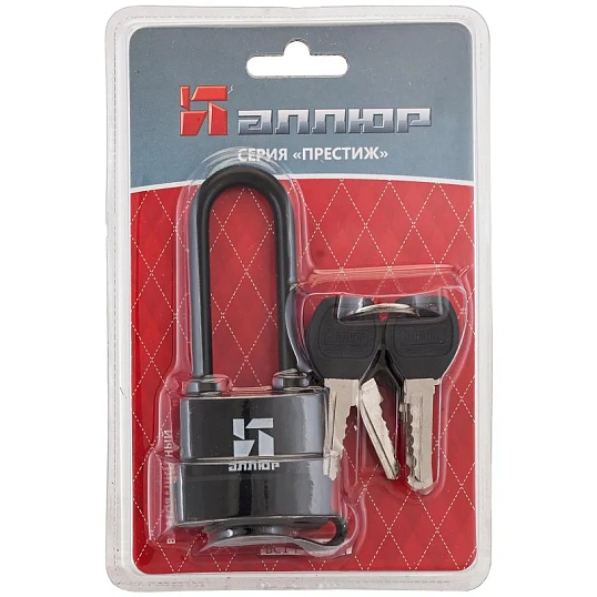 Замок навесной всепог_УЗК Аллюр ВС1Ч-374ПД (47xd=6,5x62)чугун чер(дл.д/6кл)