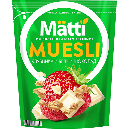 Мюсли   Matti запеченные клубника и белый шоколад, 250г