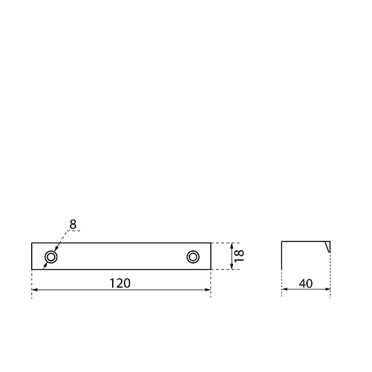 Ручка УЗК_профиль меб.StahlBuro A306-96(16673) BL матовый черный 2шт/уп