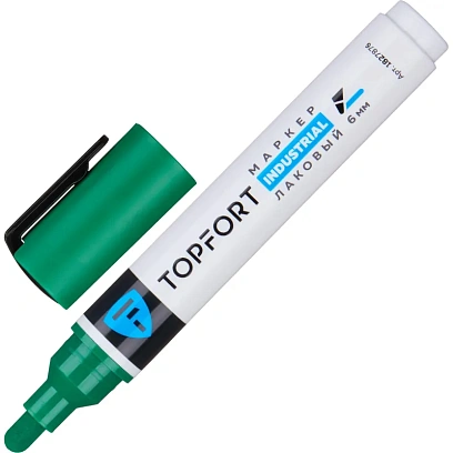 Маркер лаковый TOPFORT Industrial 6 мм зеленый