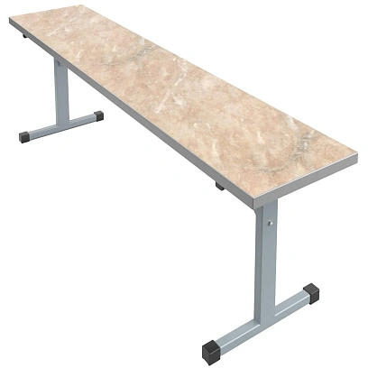 Скамья MET_150x32x46 пластик мрамор беж/серый НОВ