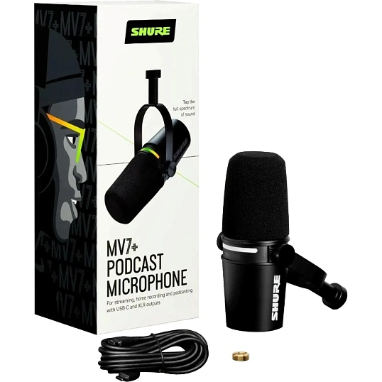 Микрофон Shure MOTIV MV7+-K, цифровой кардиоидный динамический