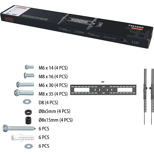 Кронштейн Uniteki TM1609, настенный, наклонный, 60-120, сверх мощный