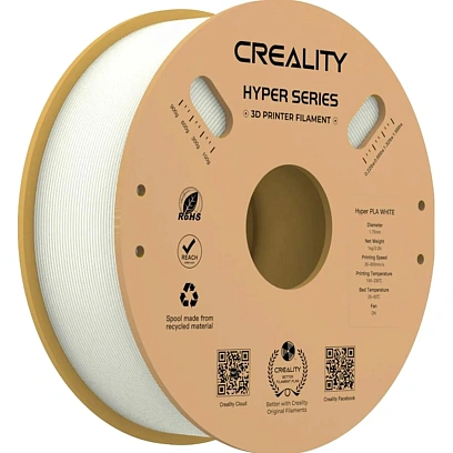 Катушка Hyper PLA-пластика Creality 1.75 мм 1кг., белая (3301010335)