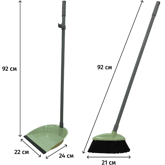 Набор для уборки Лень YORK (щётка и совок с резинкой)_063030