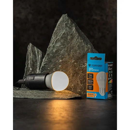 Лампа светодиодная Topfort E27 7W 3000K шар