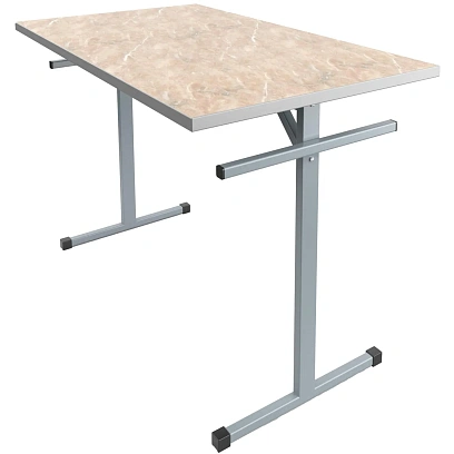 Стол MET_обеденный 120x70x76 под скамью пл. мрамор беж/сер НОВ