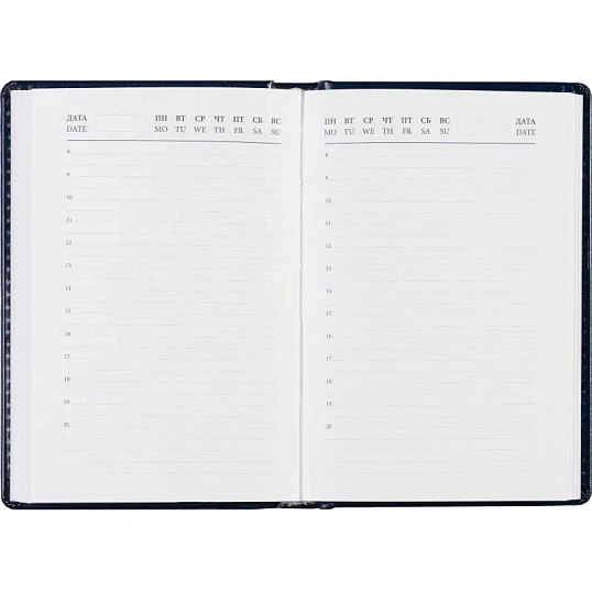 Ежедневник недатированный синий, А6,100x150, 320стр, Agenda